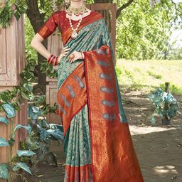 Anouk Rustic Woven Design Kanjeevaram Saree With Blouse Piece-picture-17