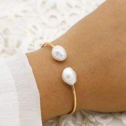 Joker & Witch Twin Pearl Golden Adjustable Bracelet-image-72