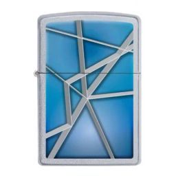 Zippo Blue Tech Design Satin Brass Pocket Lighter-image-73