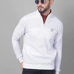 Crimsoune Club White Slim Fit Striped Sweatshirt-image-89