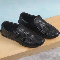 Metro Men's Black Fisherman Sandals-35