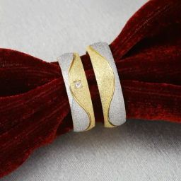 Peora Gold-Silver Gifting Engagement Wedding Couple Love Bands Rings-image-73