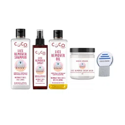Coco Crush Set Of 5 Lice Removal Hair Cream,Lice Oil, Shampoo, Spray & Comb-1