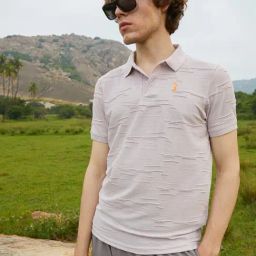 Campus Sutra Purple Regular Fit Self Pattern Polo T-Shirt-picture-32