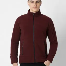 Van Heusen Maroon Regular fit Solid Casual Jacket-picture-8