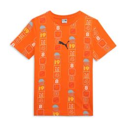 Puma Kids Orange Printed T-Shirt-image-66