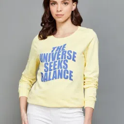 Fame Forever by Lifestyle Yellow Cotton Printed Sweatshirt-picture-31