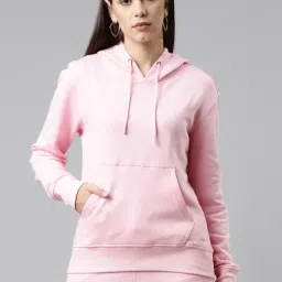 TWIN BIRDS Pink Cotton Hoodie-image-35