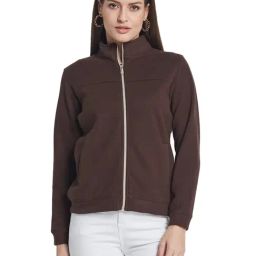 METTLE Brown Solid Regular Fit Sweatshirt-image-35