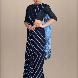 Dastkar Leheriya Pure Cotton Block Print Saree-picture-26