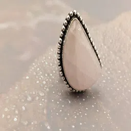 Shrim jewels German Silver Quartz Studded teardrop Shaped Finger Ring-picture-29