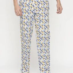UnderJeans by Spykar Yellow & Blue Regular Fit Printed Trackpants-image-16