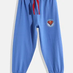 Eteenz Boys Premium Cotton Mid-Rise Superman Print Detail Joggers-picture-55