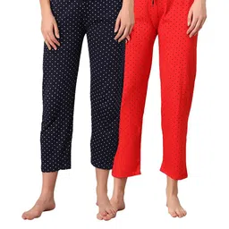 FIT N FAME Women Pack Of 2 Printed Cotton Lounge Pyjama-picture-29