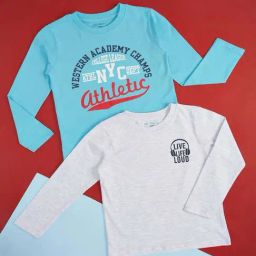 Pantaloons Baby Kids Blue & White Cotton Printed Full Sleeves T-Shirt-image-98