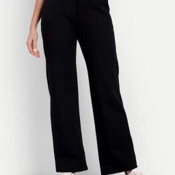 Broadstar Black Relaxed Fit Trousers-image-129