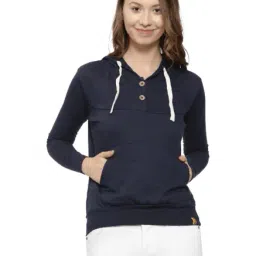 Campus Sutra Navy Textured Hoodie-image-62