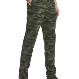 Octave Olive Green Cotton Regular Fit Camouflage Trackpants-image-55