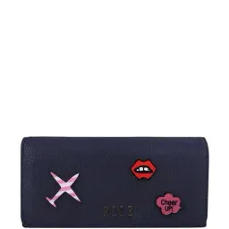 Elle Navy Textured Casual Bi-Fold Wallet for Women-14