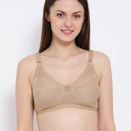 Clovia Beige Non Padded Non Wired Everyday Bra-image-5