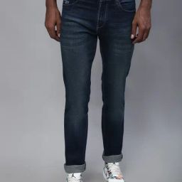 Cantabil Dark Blue Cotton Regular Fit Jeans-picture-32
