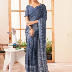 Mitera Bandhani Pure Cotton Dabu Saree-picture-46