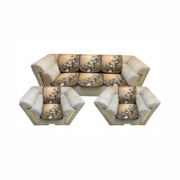 MONKDECOR Brown & Black Printed Velvet 5 Piece Sofa Cover-image-72
