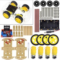 4wd Car Chasis kit,Robot Smart Car Board Starter Kit with Motor Tire L298N for UNO R3 Compatible with Arduino/Raspberry Pi image 1