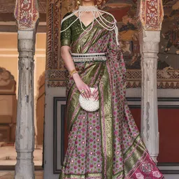 Anouk Ethnic Motifs Woven Design Zari Banarasi Saree-image-94