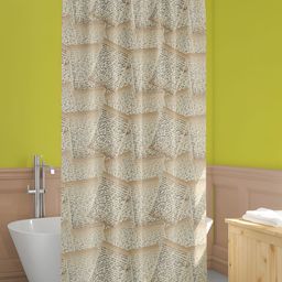 ArtzFolio Beige & Black Printed Waterproof Shower Curtain-image-91
