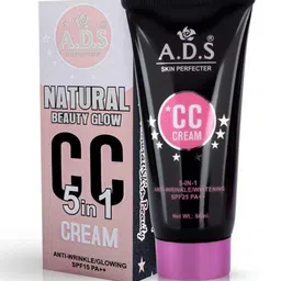 A.D.S Natural Beauty Glow CC Cream & Sponge Beauty Blender Puff, 60gm Shade-02 image 1