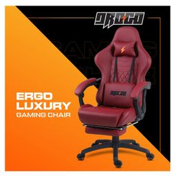 Baybee Drogo Multi Purpose Luxury Gaming Chair with 7 Adjustable Seat PU Leather Material & USB Massager Lumbar Pillow - Wine Red-image-96