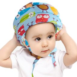 ORTIS Adjustable Cushioned Baby Safety Helmet Blue Small Elephant (Print May Vary)-36