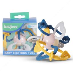 Baybee Silicone Baby Teether for Teething Gums, Manhattan Teething Rattle Toy with Loops Ring 100% Food Grade Silicone & BPA Free Teether Toy for Babies Chew Teether-20