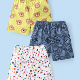 Babyhug Poplin Boxers Teddy & Stars Print Pack of 3 - Multicolour-image-68