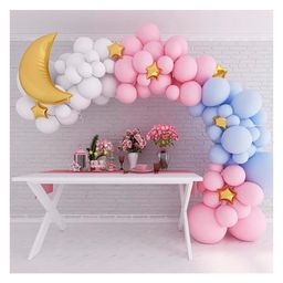 Bubble Trouble Blue White balloons Garland Arch Kit Decoration - 71Pcs Party Balloon Decorations/Blue Balloons for Decoration-image-39