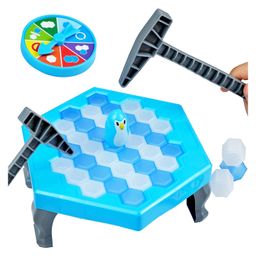 MUREN Tabletop Save the Penguin Puzzle Icebreaker CubesBoard Game Playset Toy For 2 Players Board Game-Blue-15