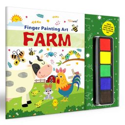 FARM - Fingerpainting and Colouring Art : Fun Colouring and Painting Art with thumbprint Pad, Coloring Book For Kids, Art Activity Book for Children-4