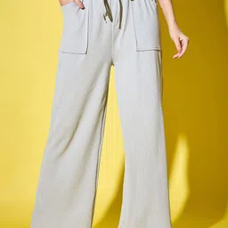 DIMPY GARMENTS Women Relaxed High-Rise Parallel Trousers-image-95