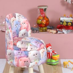 Shadowkart Pink & Blue Printed Round Ottoman Pouffe-image-59
