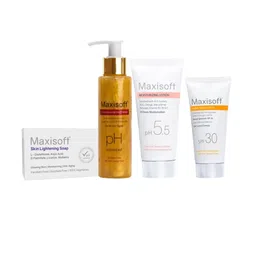 Maxisoft Set Of 4 Lightening Soap, Golden Glow Face Wash, Moisturizing Lotion & Sunscreen-19