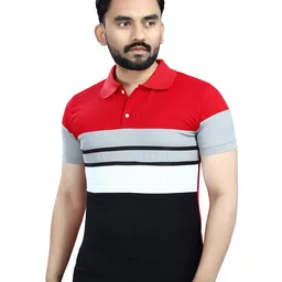 Moda Rapido Men Striped Polo Collar T-shirt-picture-2