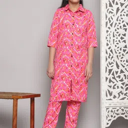 APNISHA Girls Ethnic Motifs Printed Straight Kurta with Trousers-image-40