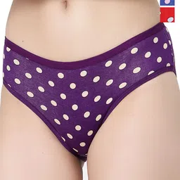 Docare Pack of 3 Printed Polka  Bikini Briefs YummyPanty-RoyalBlue-Purple-Red-image-32