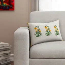 SEJ by Nisha Gupta Light Grey & Yellow Cushion Covers - Set of 1-30