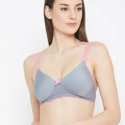 Clovia Grey Non Wired Padded T-Shirt Bra-image-31