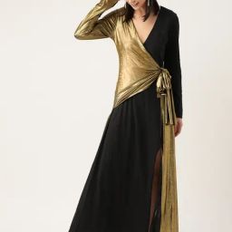 DODO & MOA Golden & Black Maxi Dress-image-31