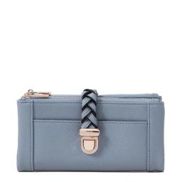 Accessorize London Plait Blue Solid Bi-Fold Wallet for Women-28
