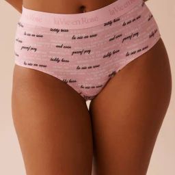 La Vie En Rose Pink Elastic Band High Waist Printed Hipster Panty-image-43