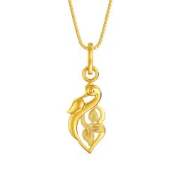 Joyalukkas 22k Yellow Gold Peacock Symphony Pendant-image-67